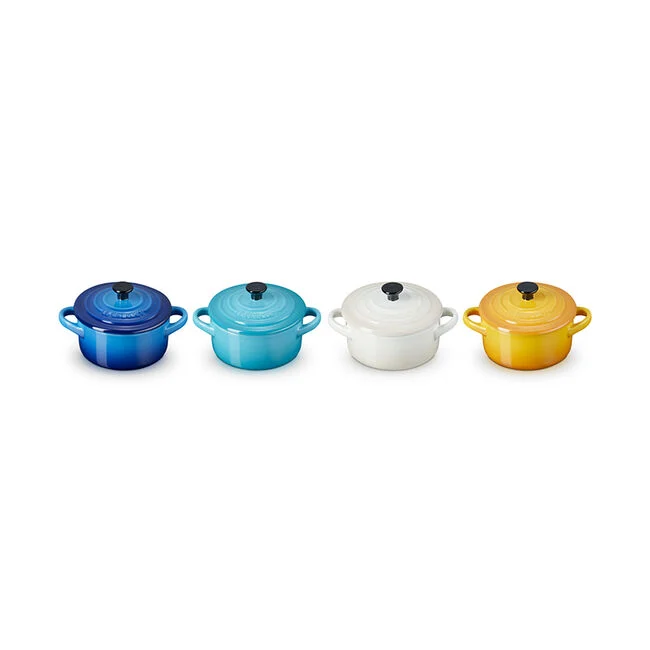 Multicolor Mini Round Cocottes, Set of 4